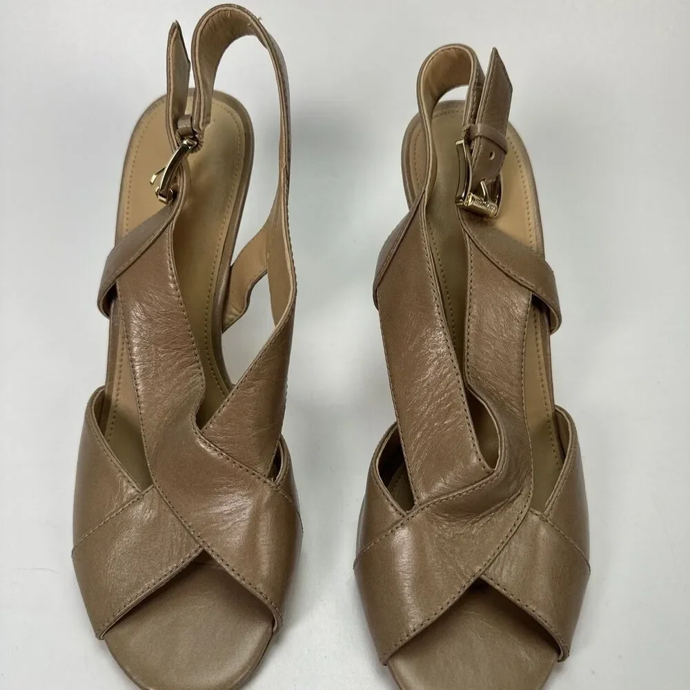 Michael Kors Dress HEELS,  Slingback, Becky Sandal Beige Tan Size 8.5